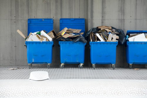 North Sheen residential area with waste collection bins