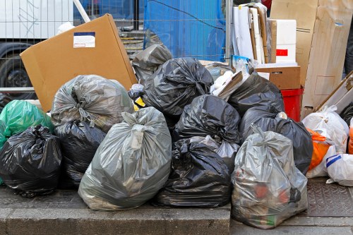 Waste collection area in a Northolt neighborhood