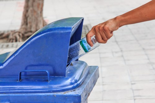 Community members participating in recycling