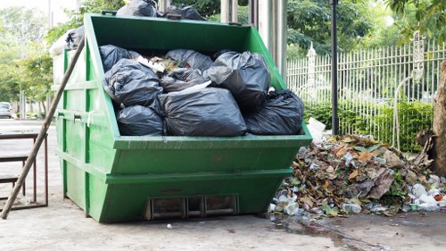 Council waste collection schedule board in East Barnet