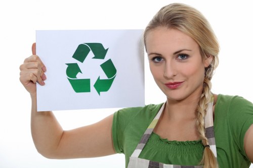 Recycling bins arranged for waste collection